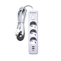 Сетевой удлинитель 3 м, 3 розетки, 2 USB порта, Type C, "MAXIMUM"(Максимум)MX 12486